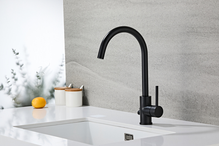 Köksblandare Rundad m/dm-avstängning Svart